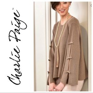 Taupe Bow-Sleeve Sweater